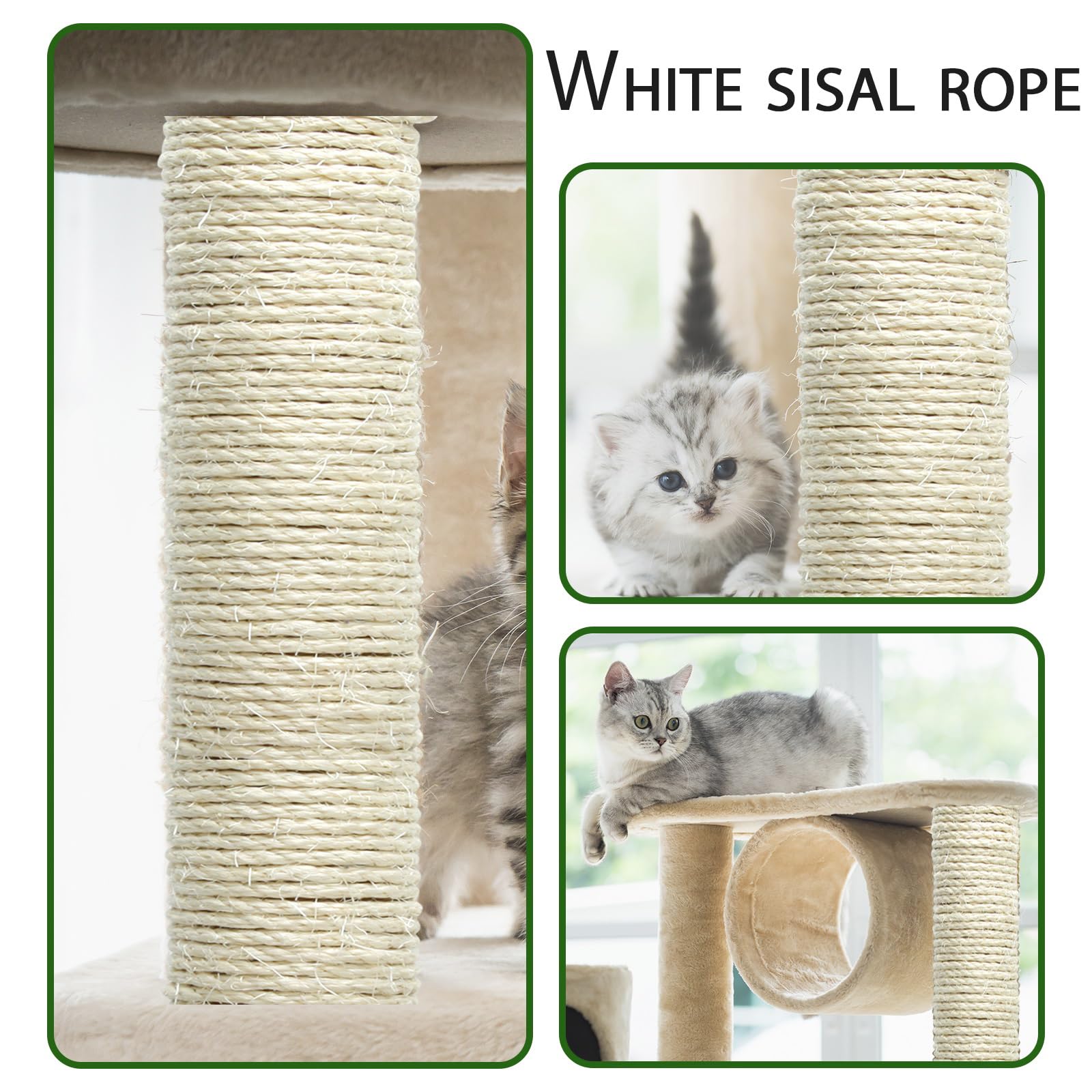Cat Sisal Rope 164-Feet 4Mm For Scratcher Repair And Replace Scratching Post, Diy Hemp Twine Rope For Cat Tree Tower Carpet Mat